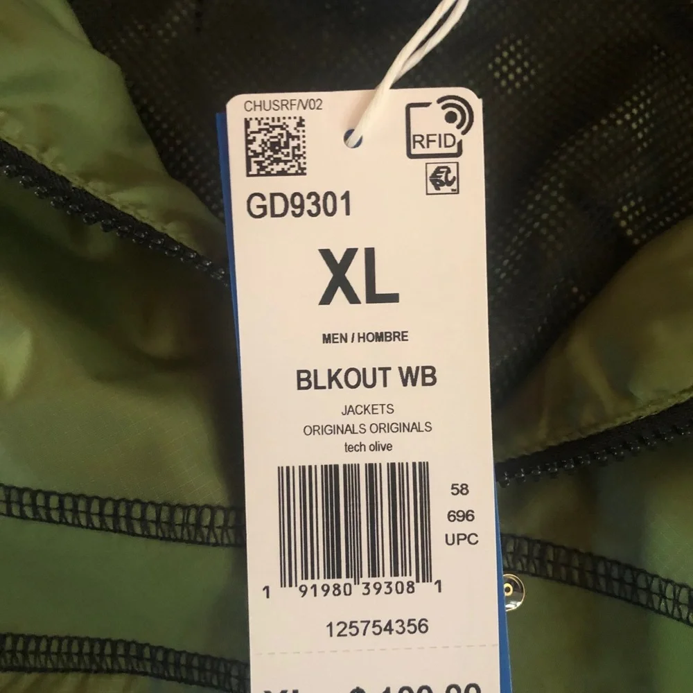 Adidas Originals R.Y.V. Windbreaker Jacket NWT